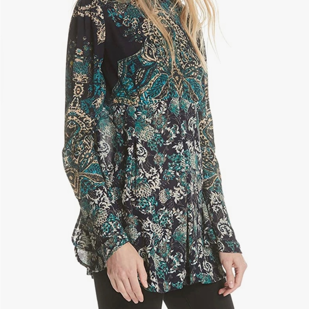 Free‎ People Lady Luck Tunic Dress Blue Womens Small NWT